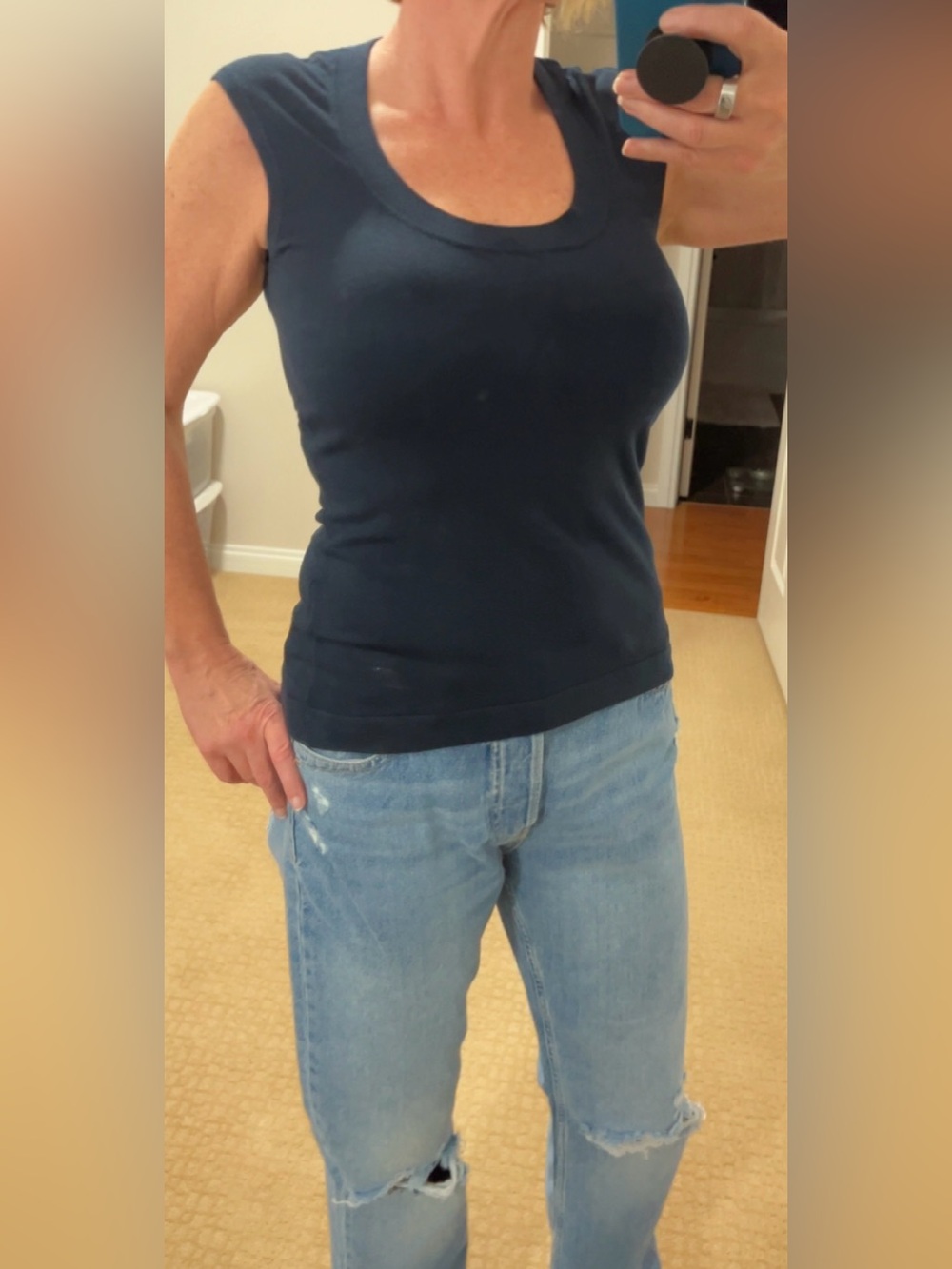 NEW! Le chateau Navy scoop neck Tank Top
